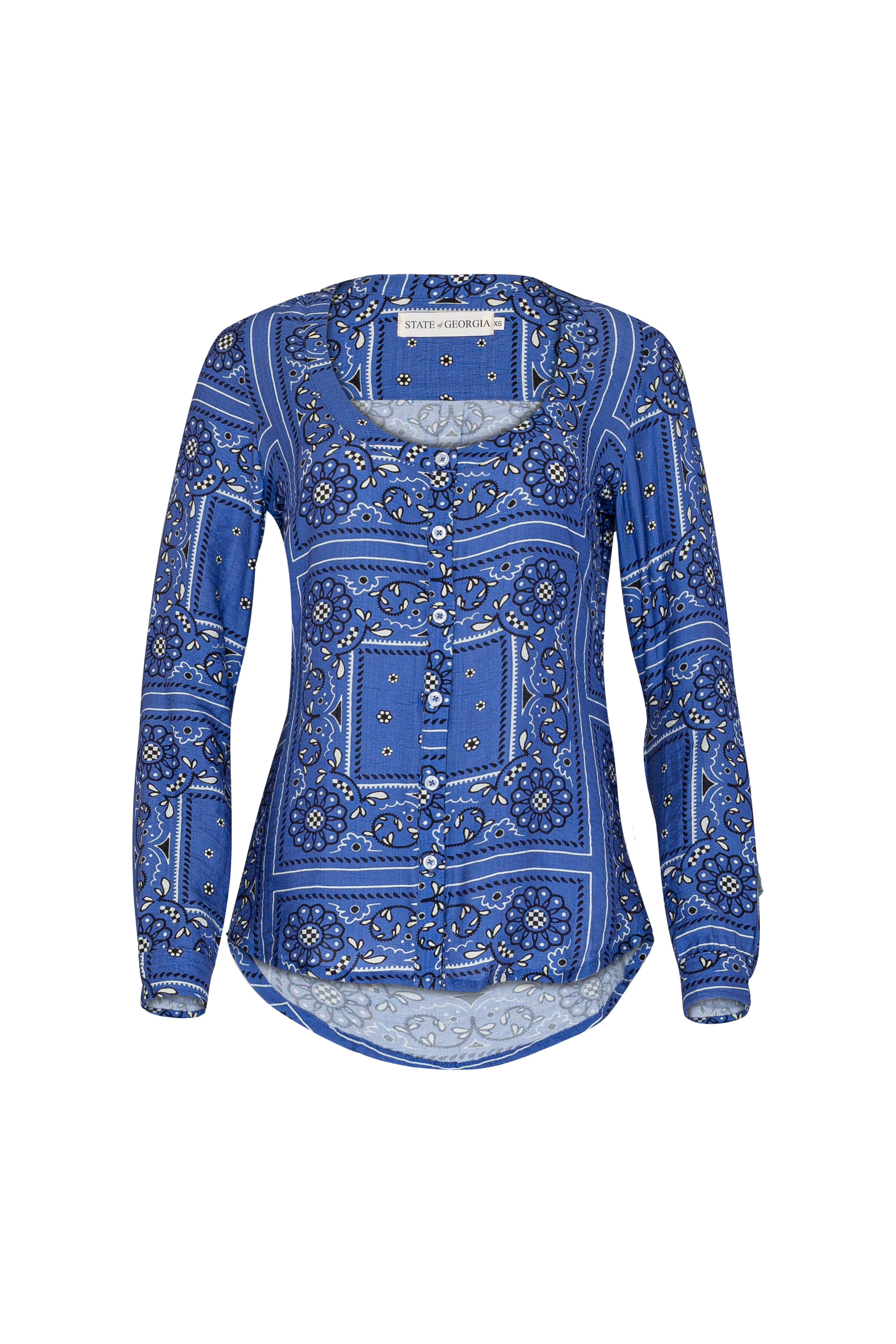 THE GROOVE FITTED SHIRT - BANDANA STATE PRINT/ BLUE