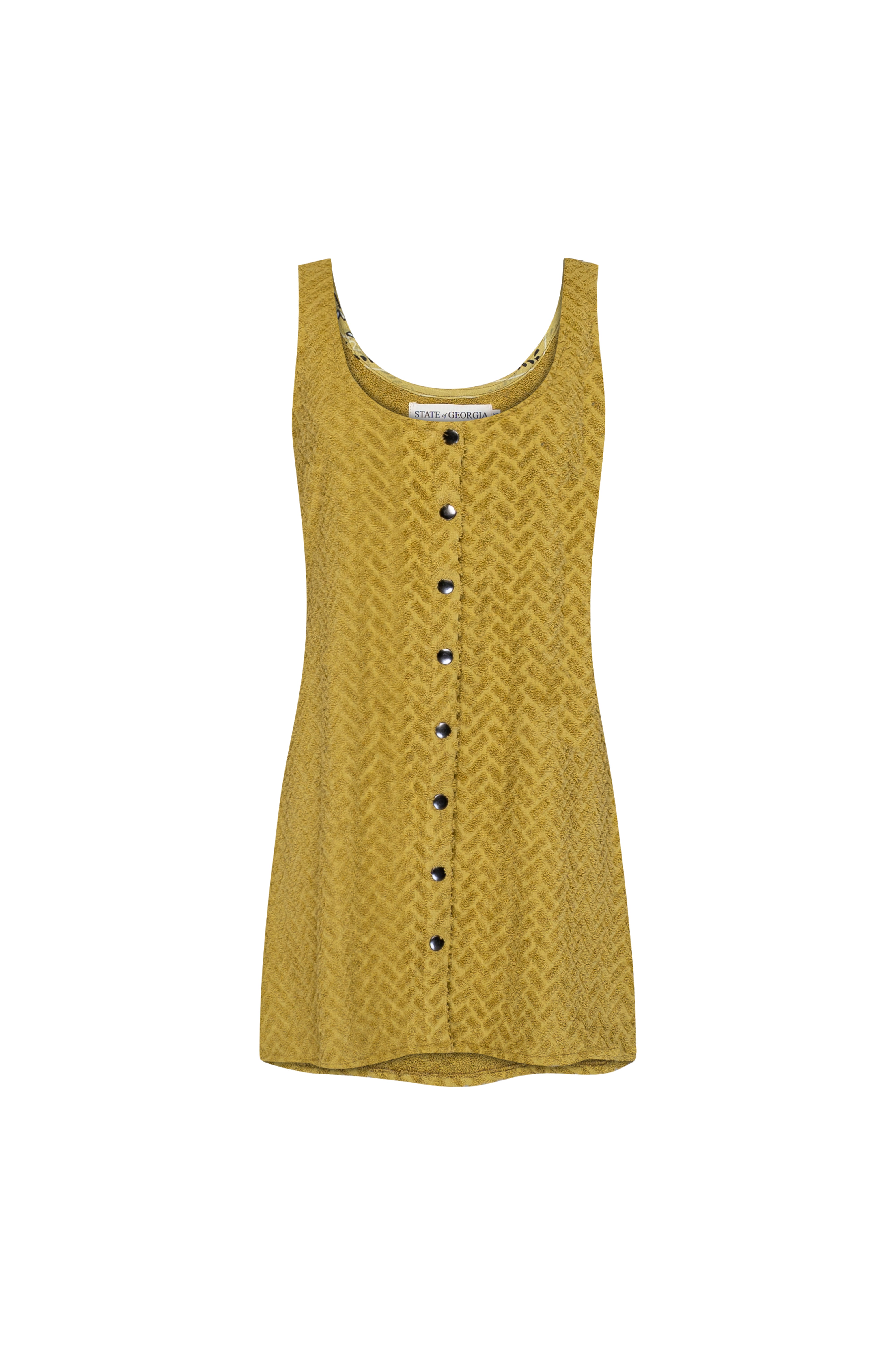 TERRINGBONE SINGLET DRESS - PEAR GREEN