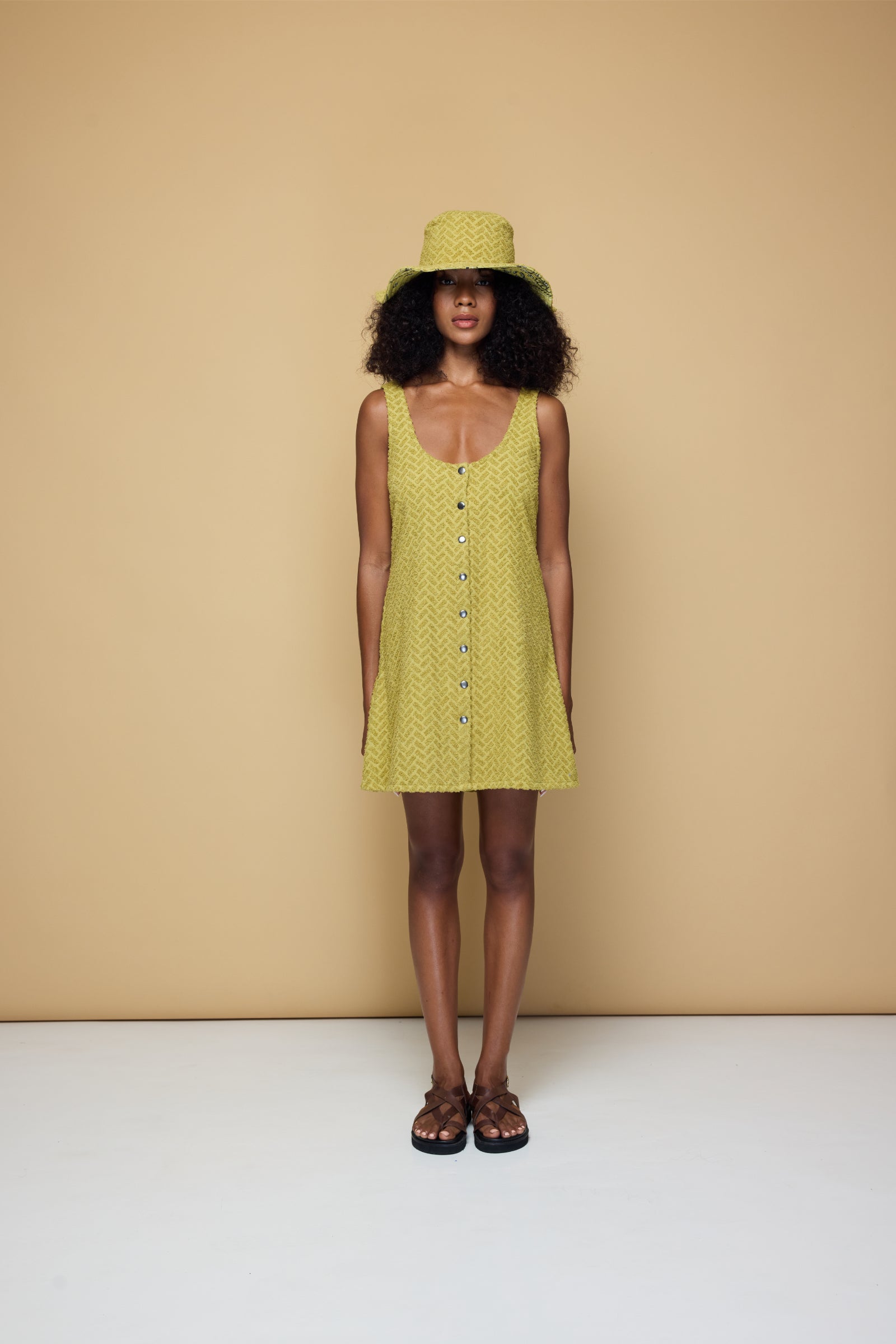 TERRINGBONE/BANDANA SUN HAT - PEAR GREEN