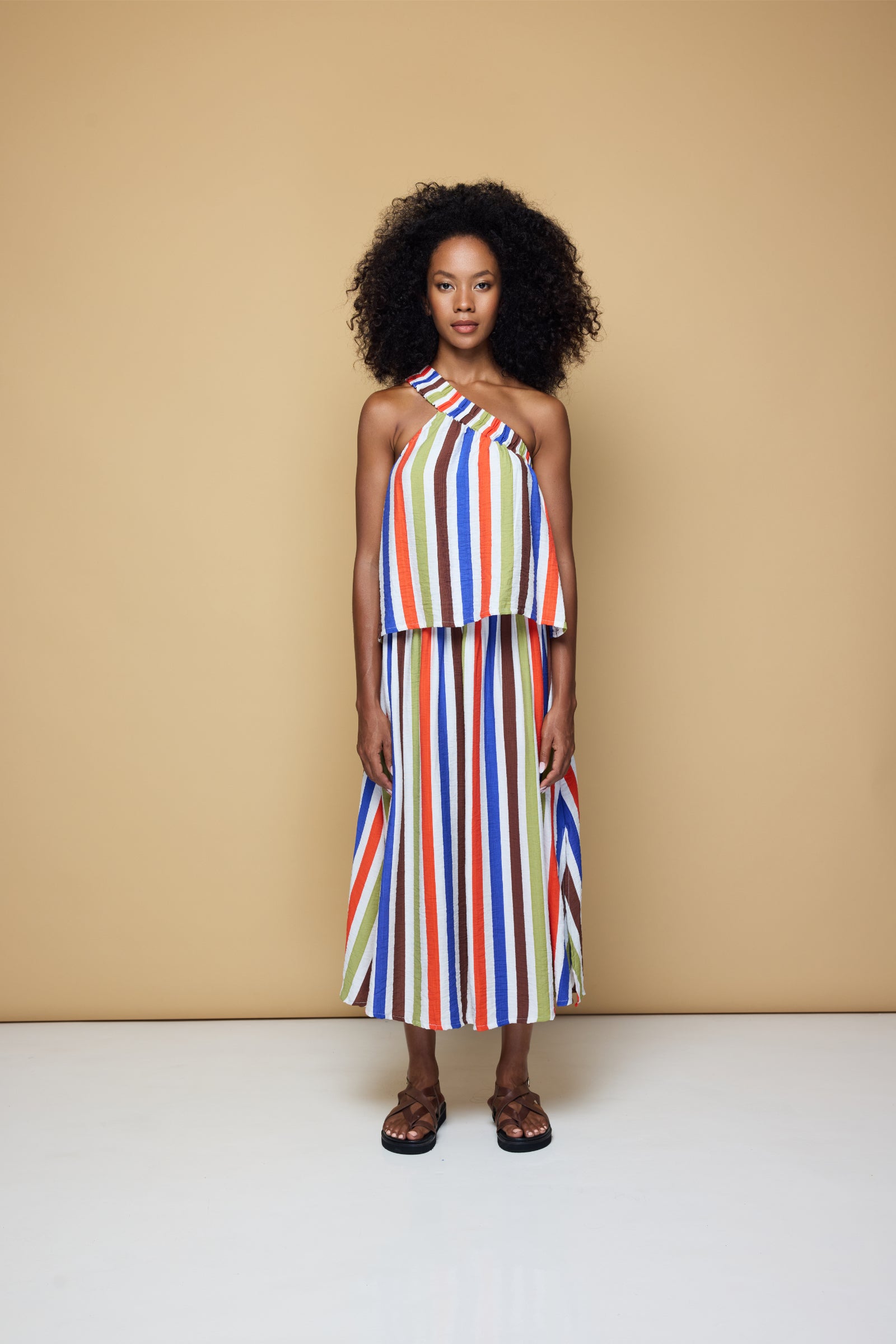 THE SUNNY SIDE UP ELASTIC CROP TOP 2.0 - COOLIO STRIPE