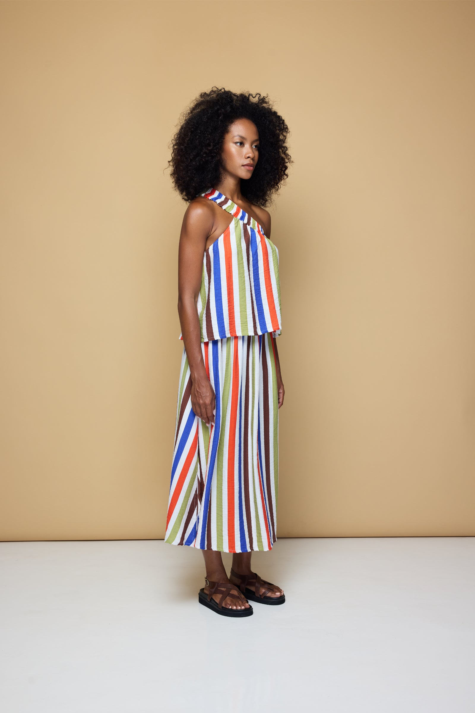 THE SUNNY SIDE UP ELASTIC CROP TOP 2.0 - COOLIO STRIPE