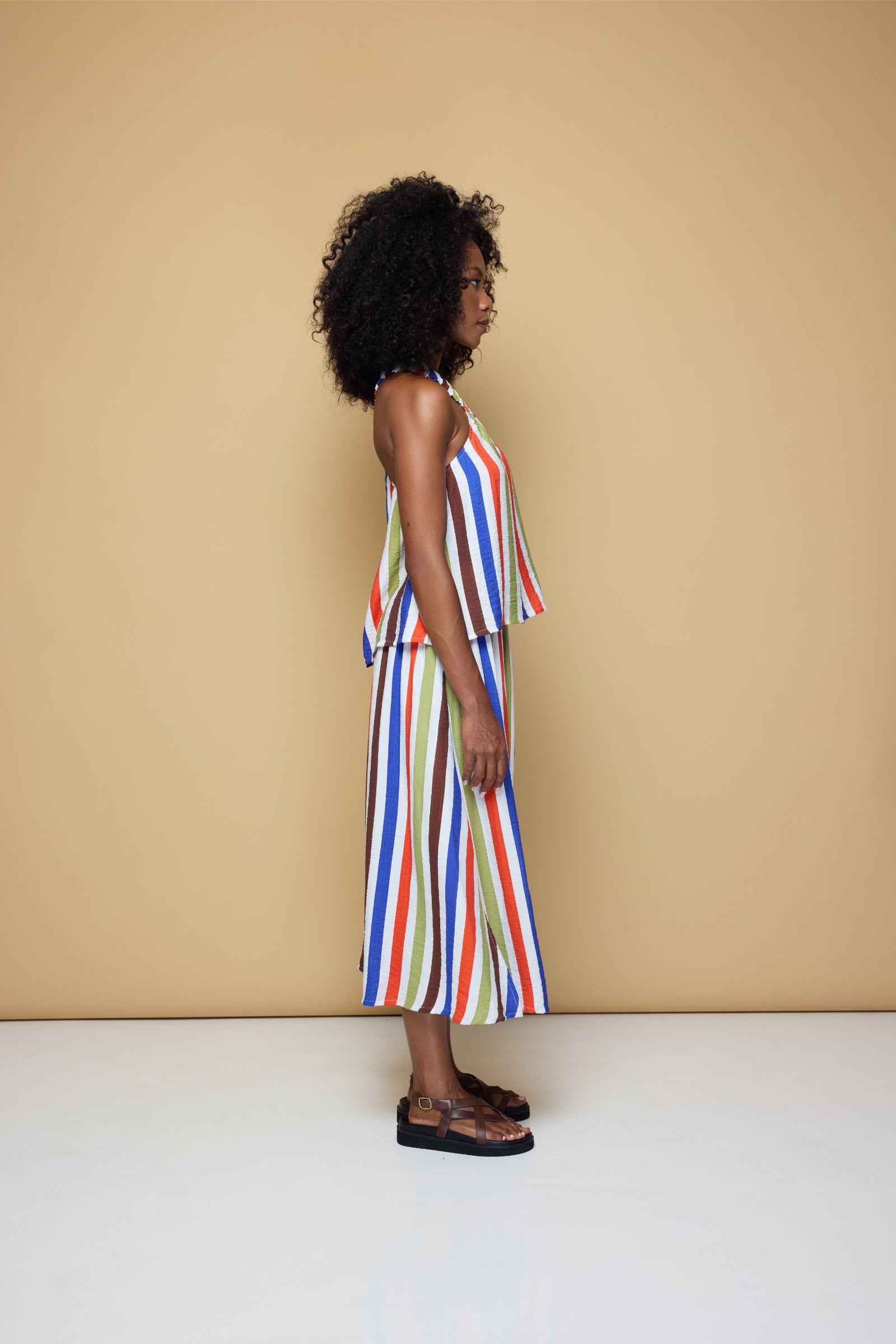 THE SUNNY SIDE UP ELASTIC CROP TOP 2.0 - COOLIO STRIPE