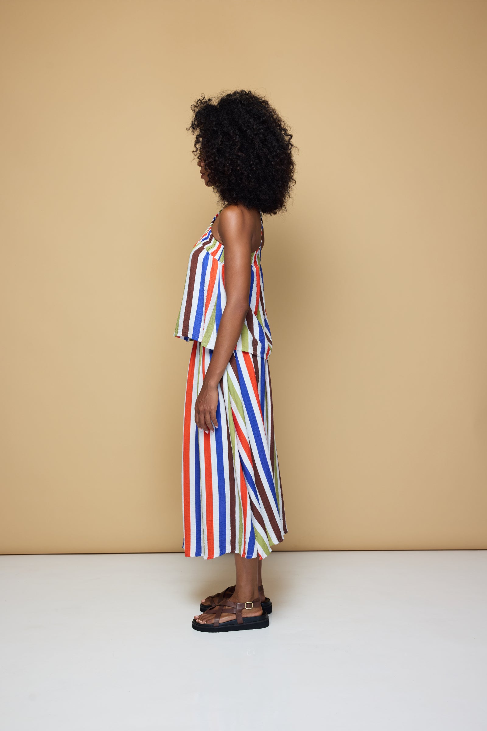 THE SUNNY SIDE UP ELASTIC CROP TOP 2.0 - COOLIO STRIPE