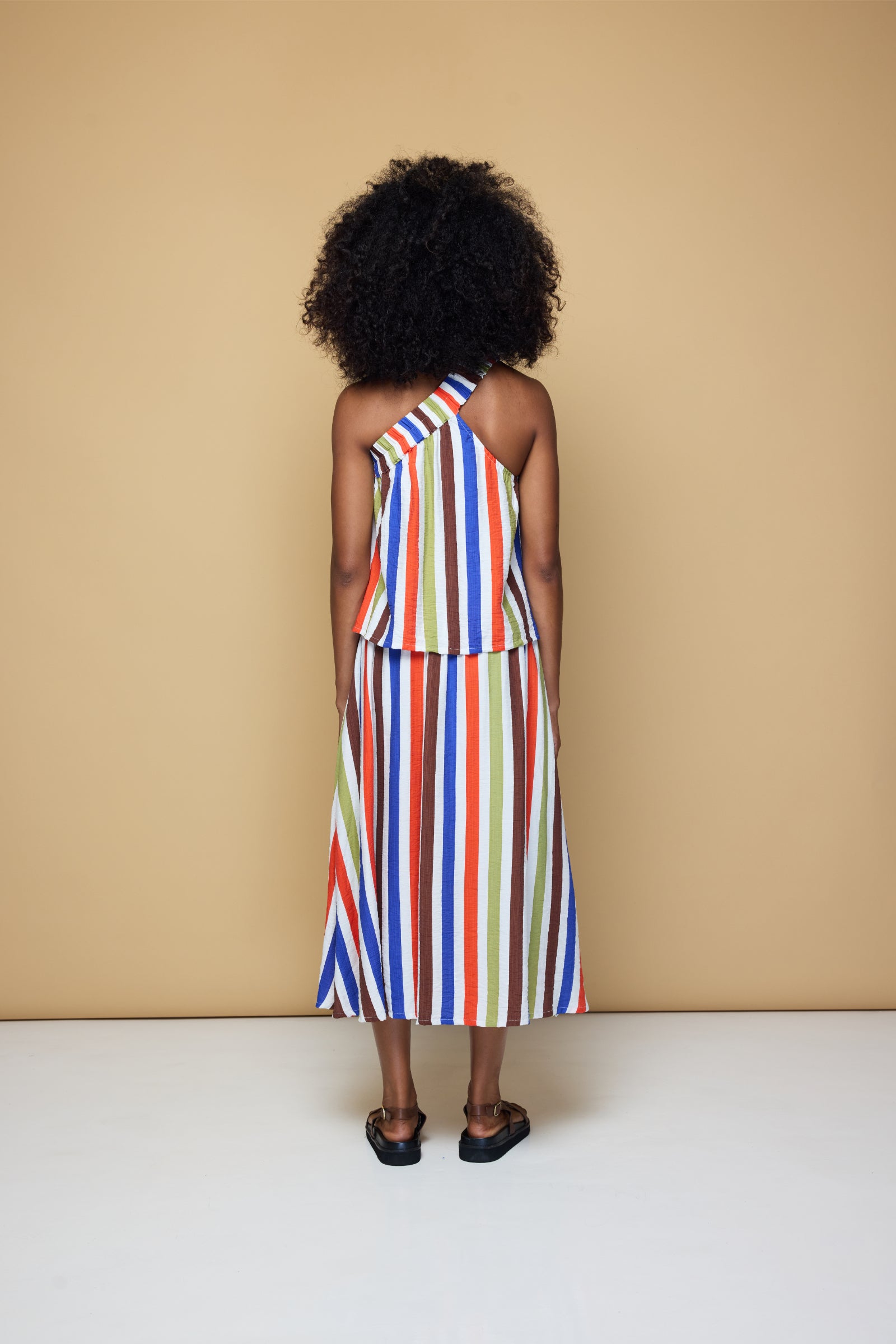 THE SUNNY SIDE UP ELASTIC CROP TOP 2.0 - COOLIO STRIPE