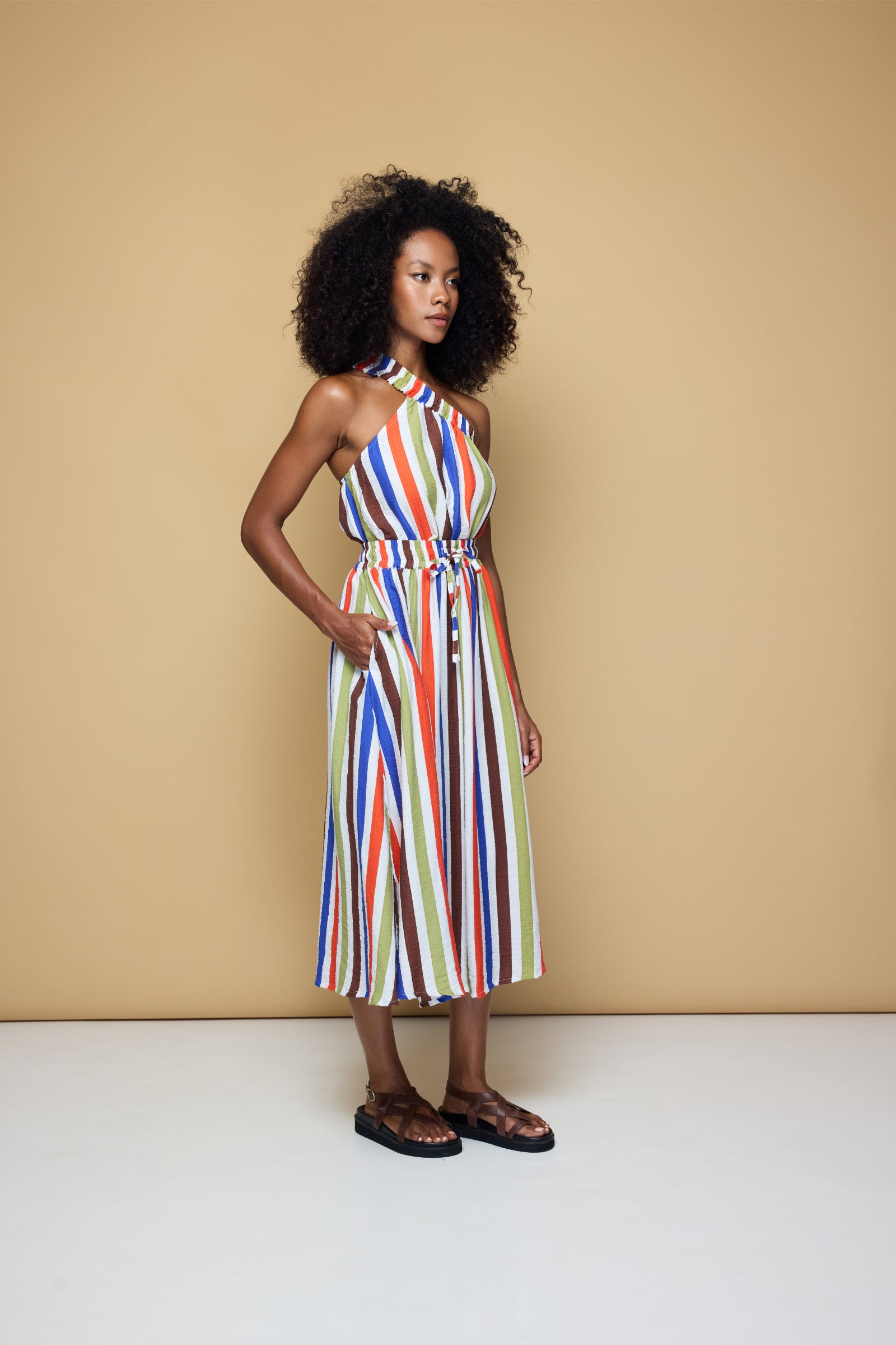 THE SUNNY SIDE UP ELASTIC CROP TOP 2.0 - COOLIO STRIPE