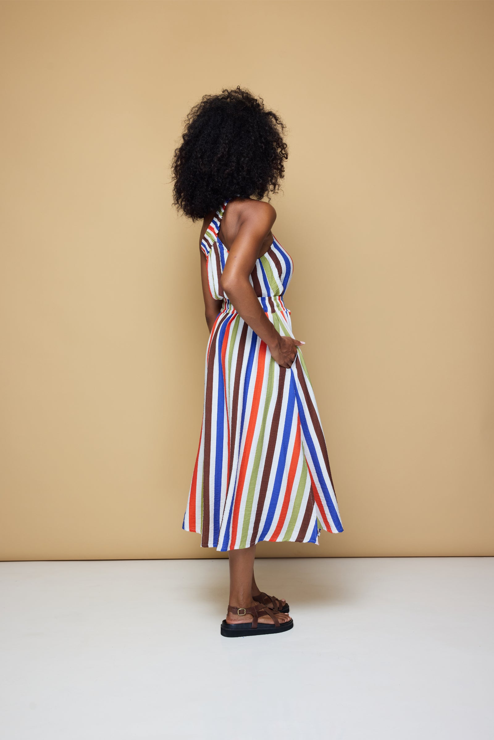 THE SUNNY SIDE UP ELASTIC CROP TOP 2.0 - COOLIO STRIPE