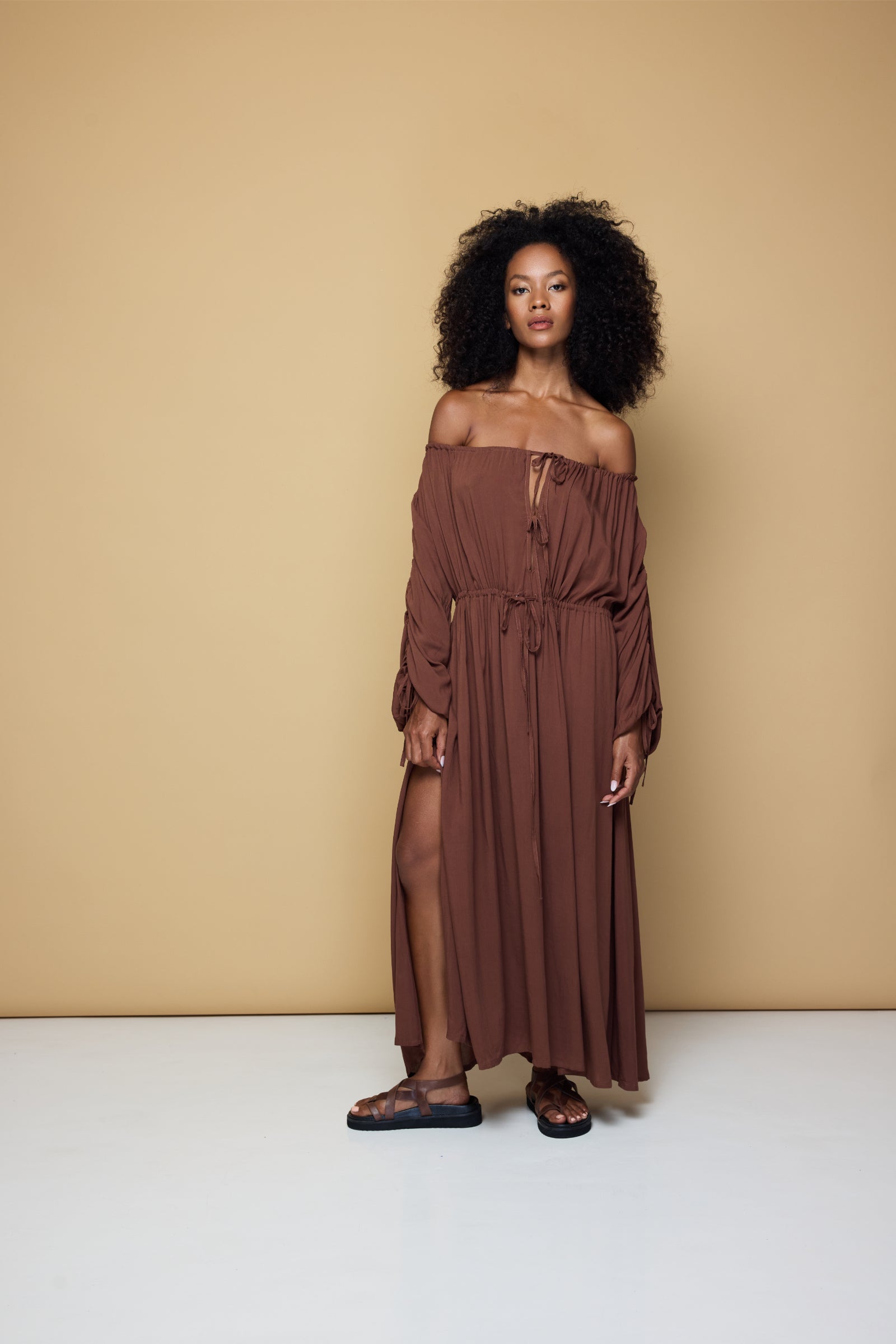 SALT AND SEA MAXI BEACH DRESS - CHOCOLATE
