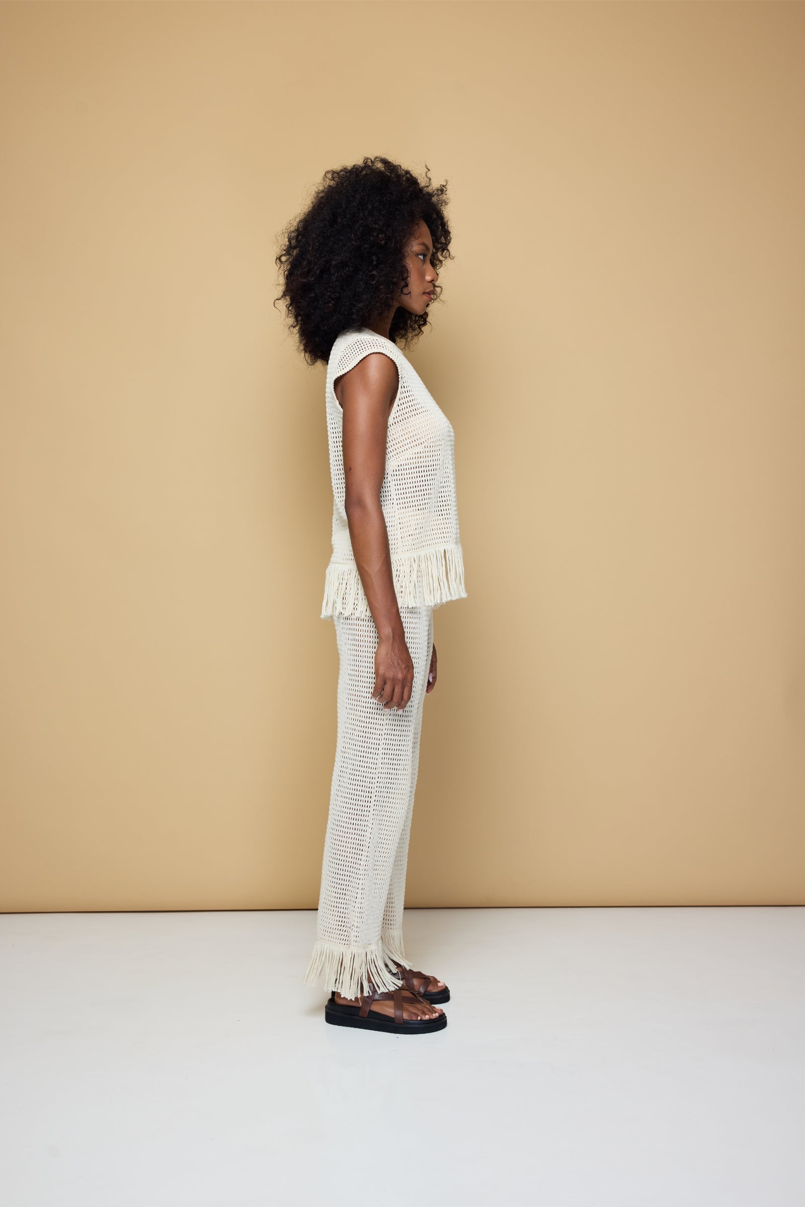 THE ERIKA KNITTED TOP - SOFT LATTE CREAM