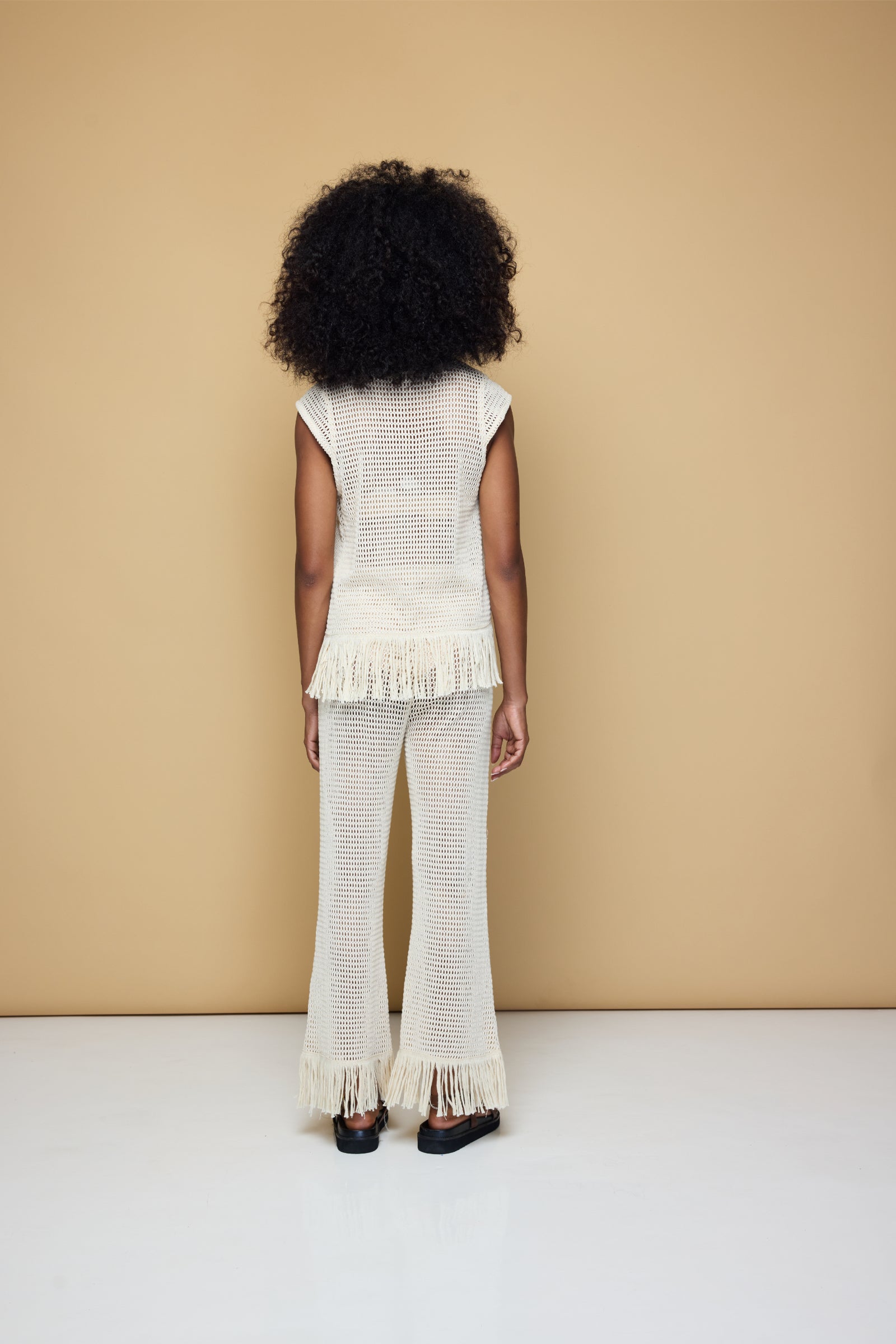 THE ERIKA KNITTED PULL ON PANTS - SOFT LATTE CREAM