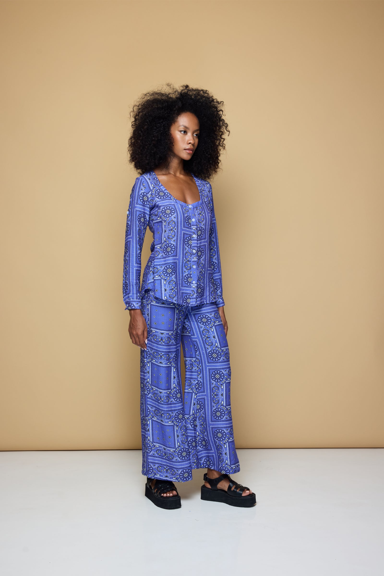 BOARDWALK PANTS 2.0 - BANDANA STATE PRINT/ BLUE