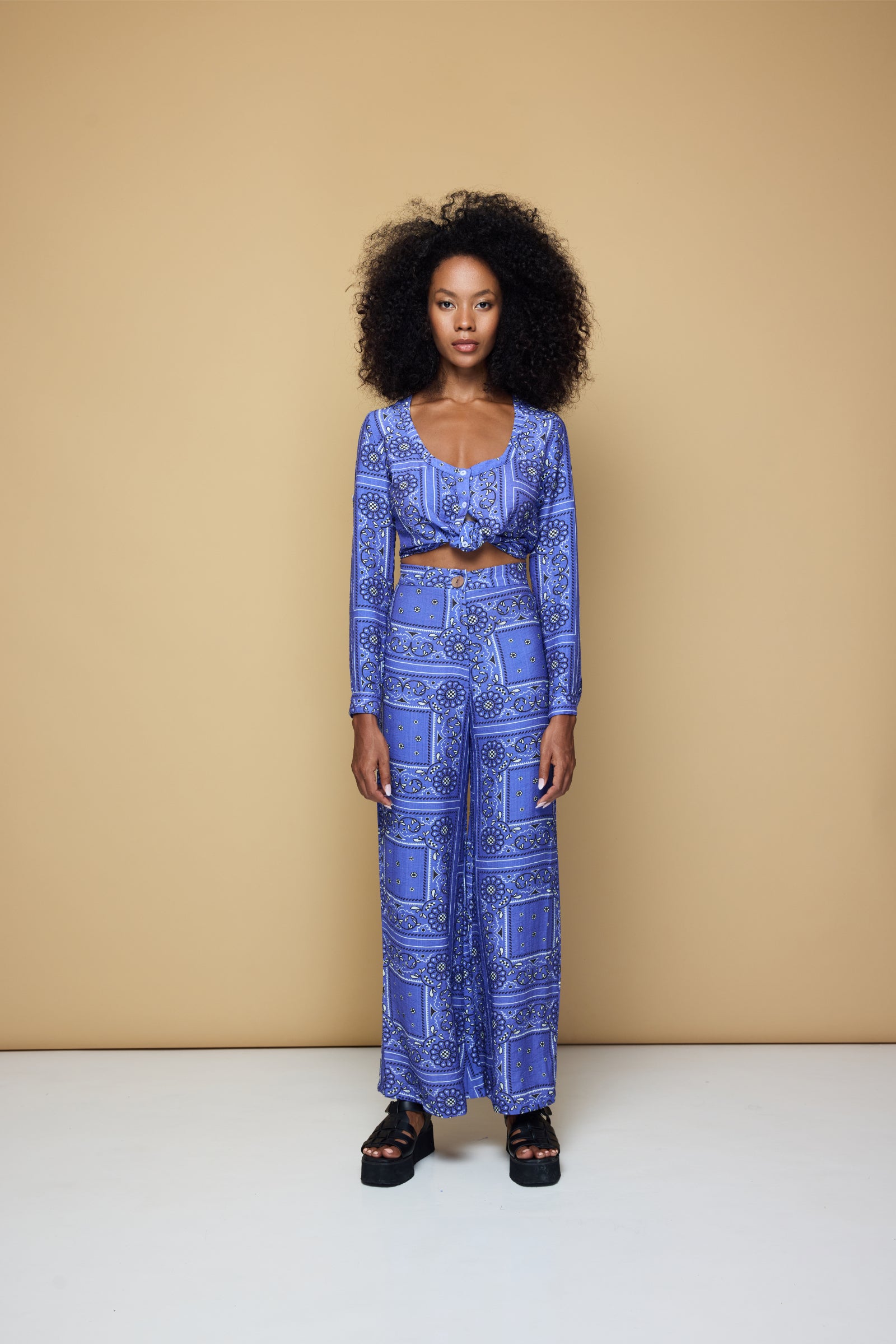 BOARDWALK PANTS 2.0 - BANDANA STATE PRINT/ BLUE