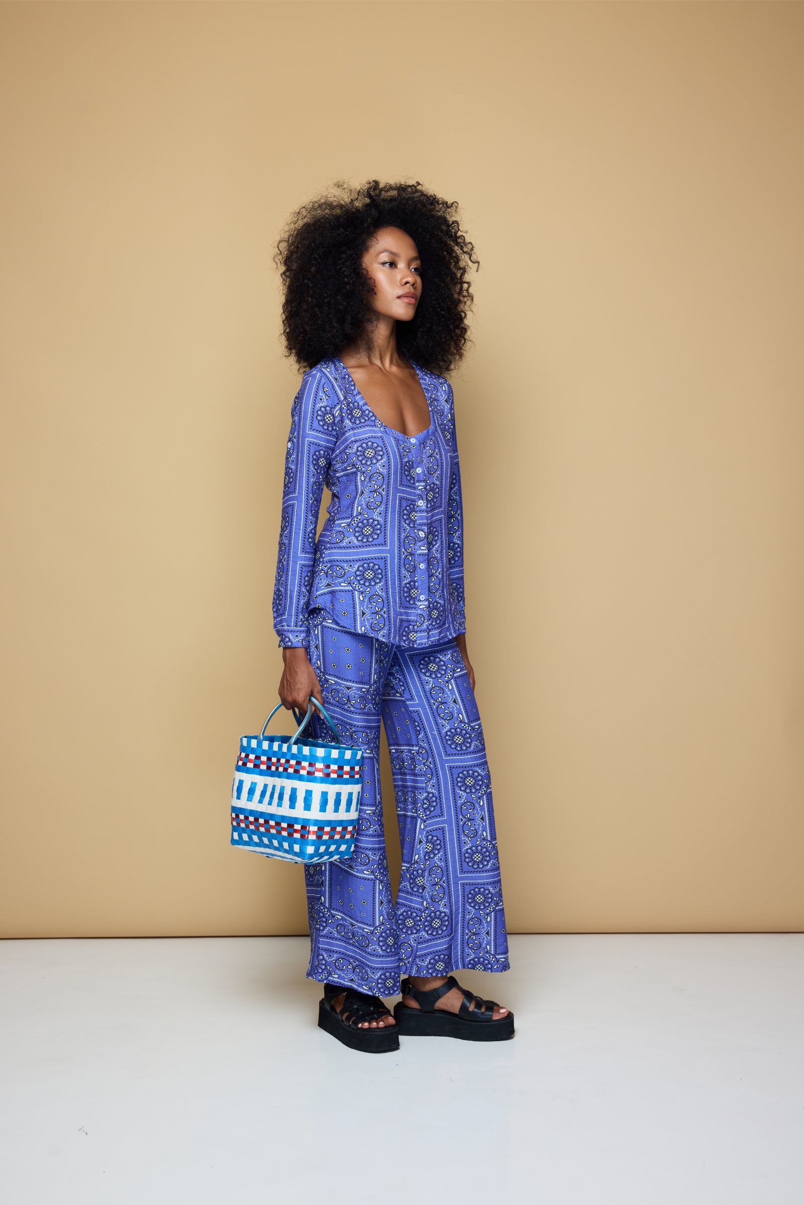 BOARDWALK PANTS 2.0 - BANDANA STATE PRINT/ BLUE