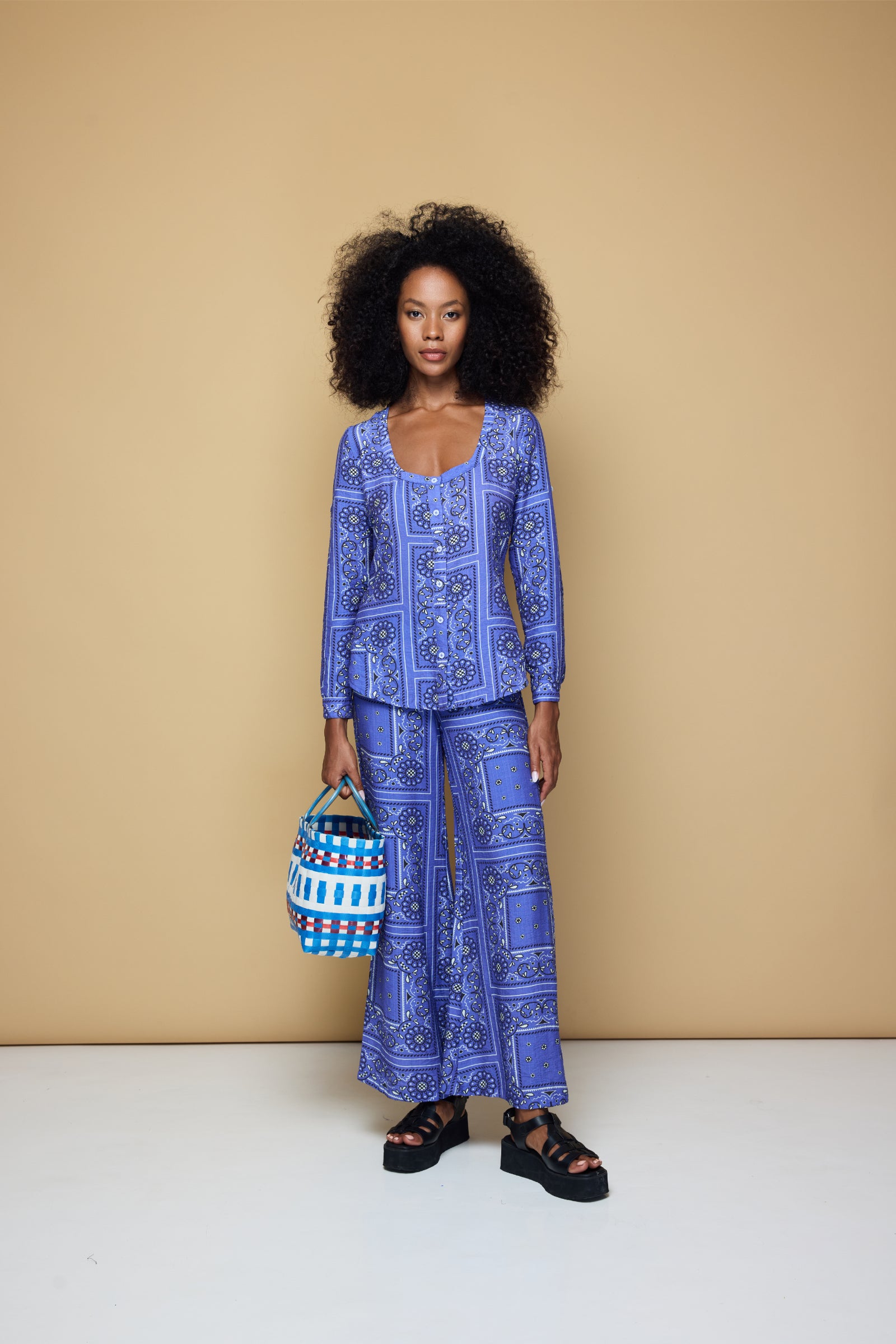 BOARDWALK PANTS 2.0 - BANDANA STATE PRINT/ BLUE